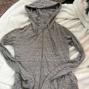 gray zip hoodie